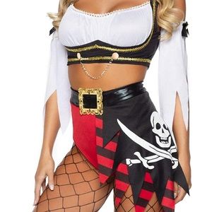 5 Piece Pirate Halloween Costume / Small